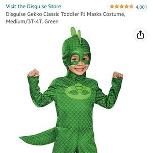 PJ Masks Gekko Costume (3T- 4T) Like New Condition (Includes All Accessories)
